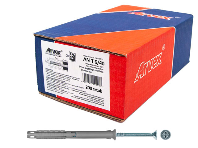 Kołki szybkiego montażu 6x40 Arvex - 200szt