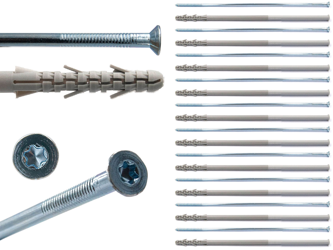 Kołek rozporowy 12x360 z wkrętem stożkowym z gniazdem TORX - 10szt