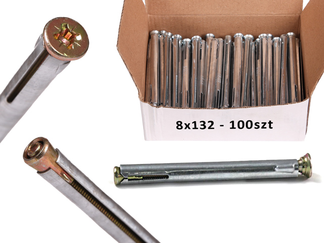 Kotwa do ościeżnic 8x132 metalowa - 100szt