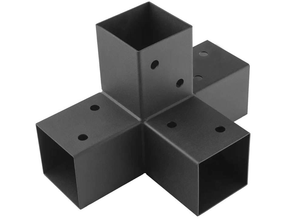 Łącznik środkowy przedłużenie 90st cztery końce 120x120mm Czarny Domax GPX 120